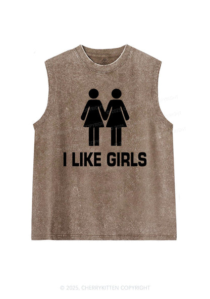 I Like Girls Pride Y2K Washed Muscle Tank Cherrykitten