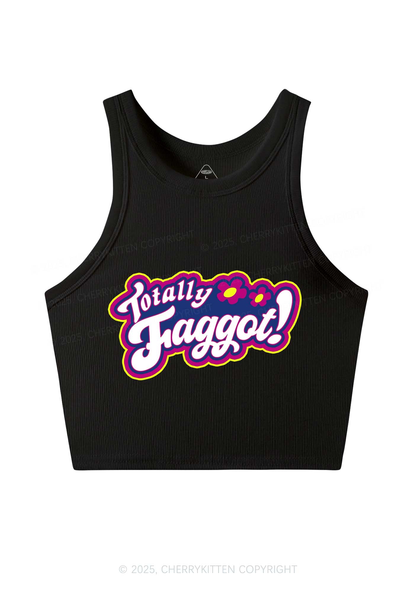 Totally Faggot Pride Y2K Crop Tank Top Cherrykitten