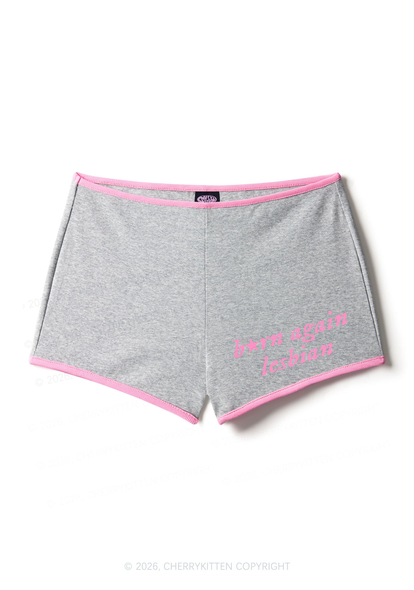 Born Again Lesbian Pride Y2K Booty Shorts Cherrykitten