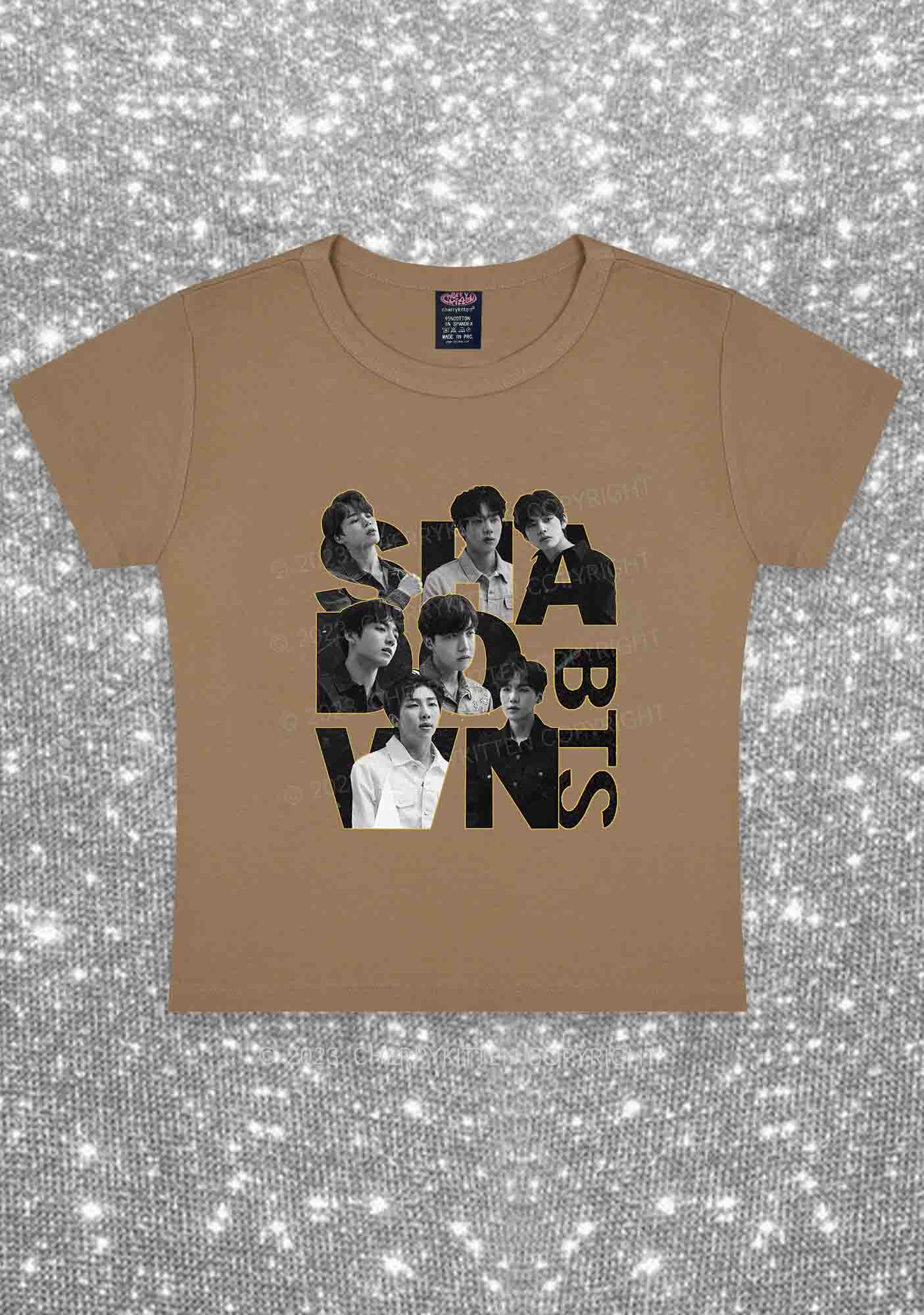Bangtan Members Kpop Y2K Baby Tee Cherrykitten