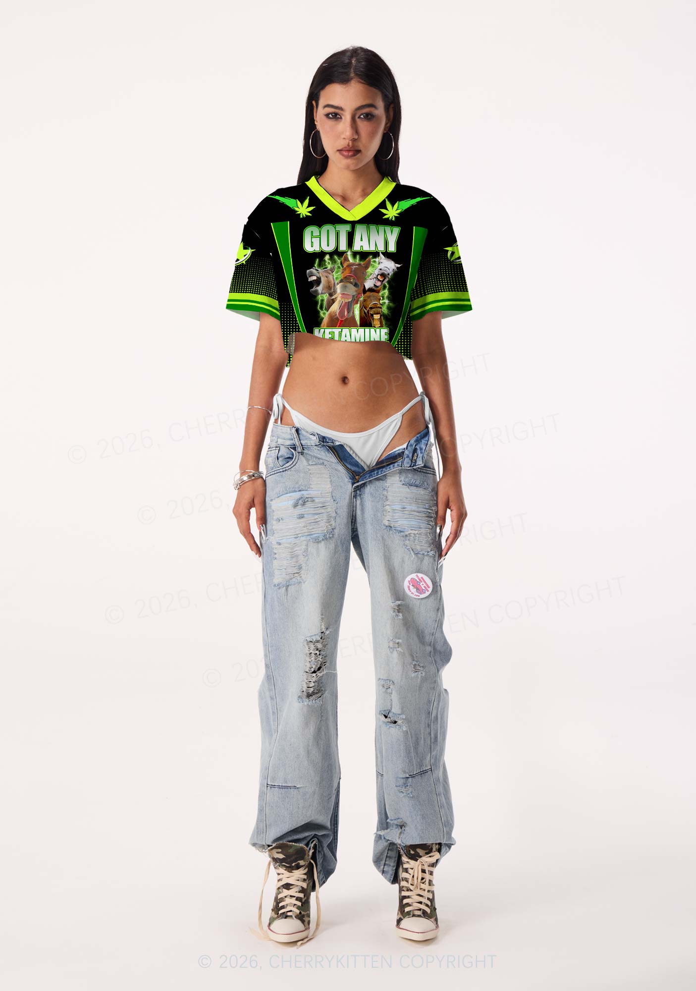 Got Any Kxxamine Y2K Crop Sport Jersey Shirts Cherrykitten