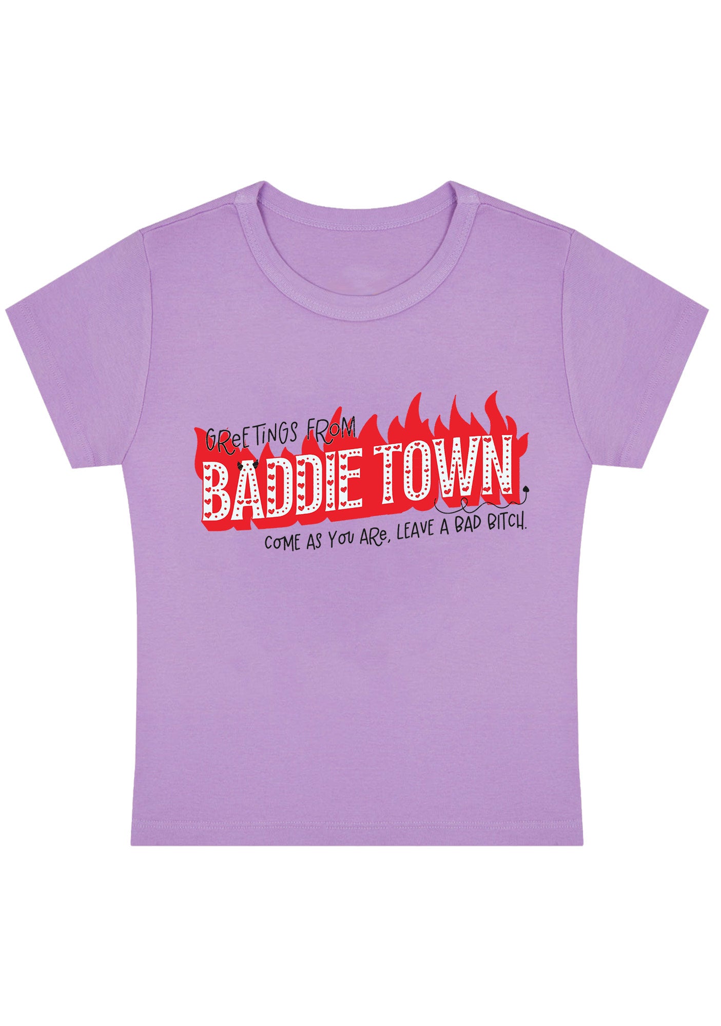 Curvy Greetings From Baddie Town Baby Tee