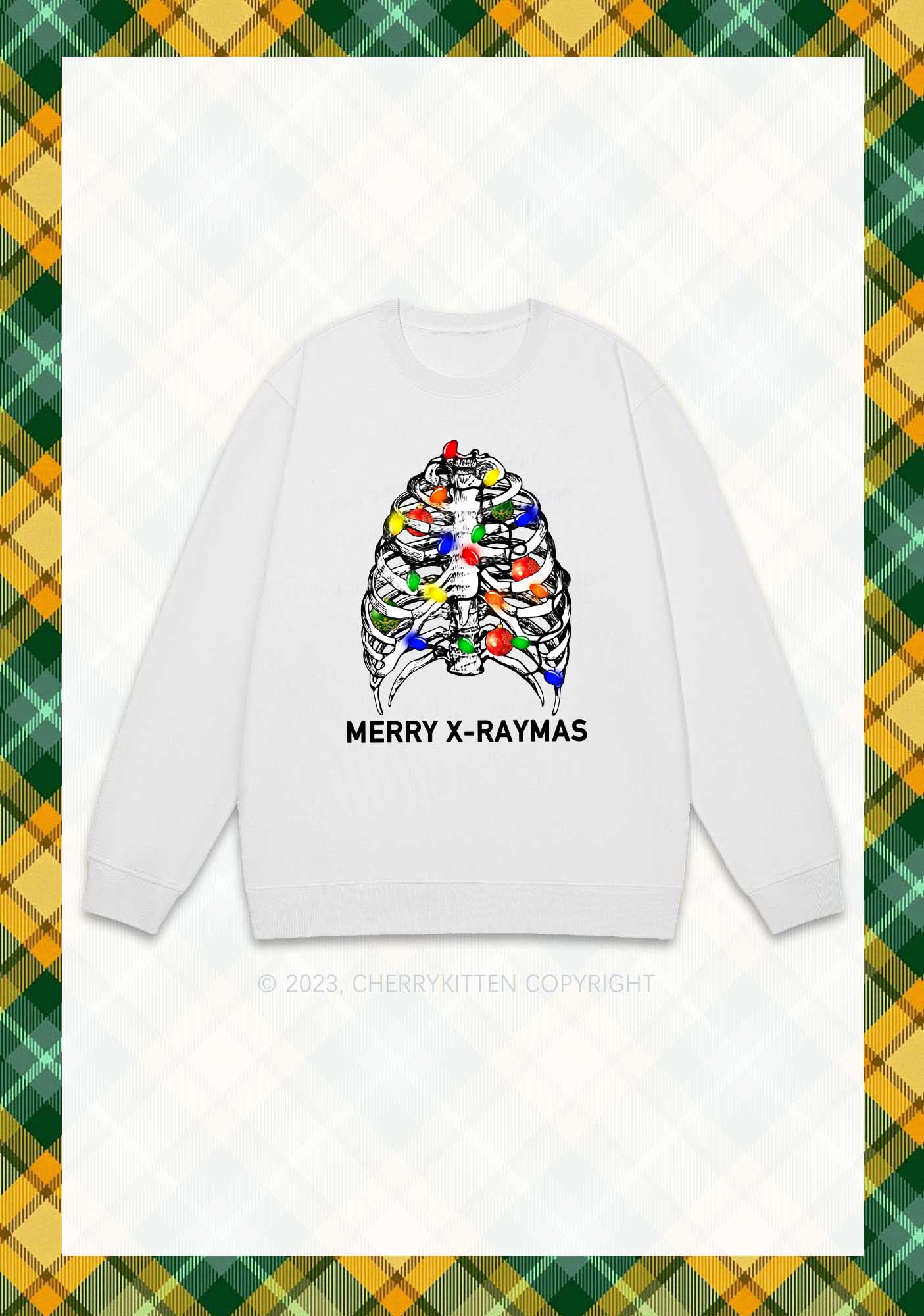 Merry X-Raymas Christmas Y2K Sweatshirt Cherrykitten