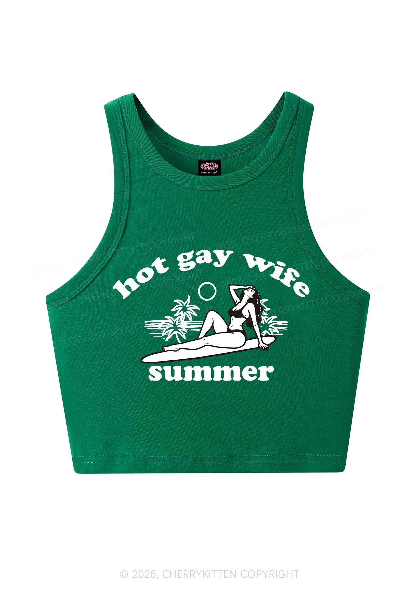 Hot Gay Wife Summer Pride Y2K Crop Tank Top Cherrykitten