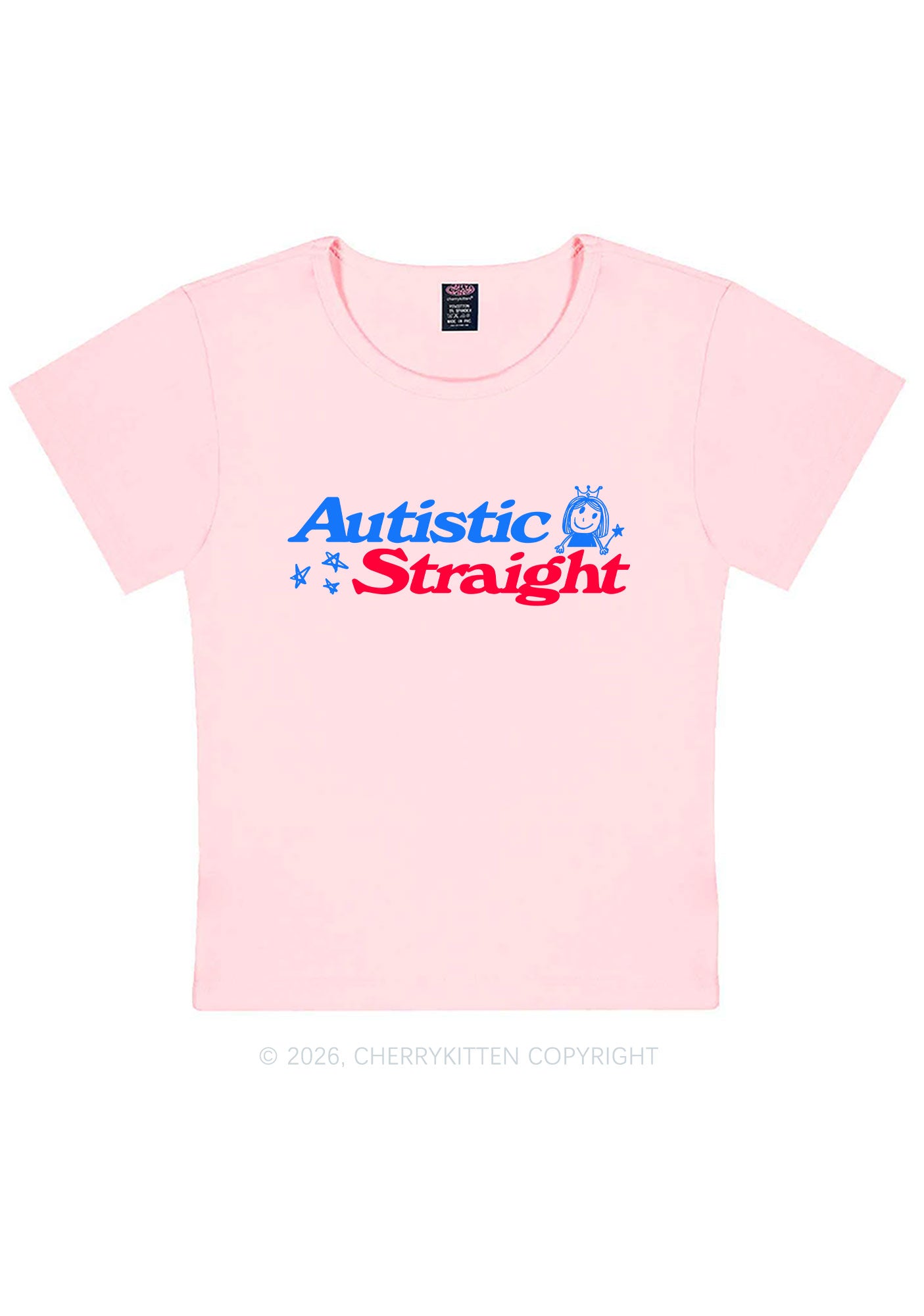 Autistic Straight Pride Y2K Baby Tee Cherrykitten