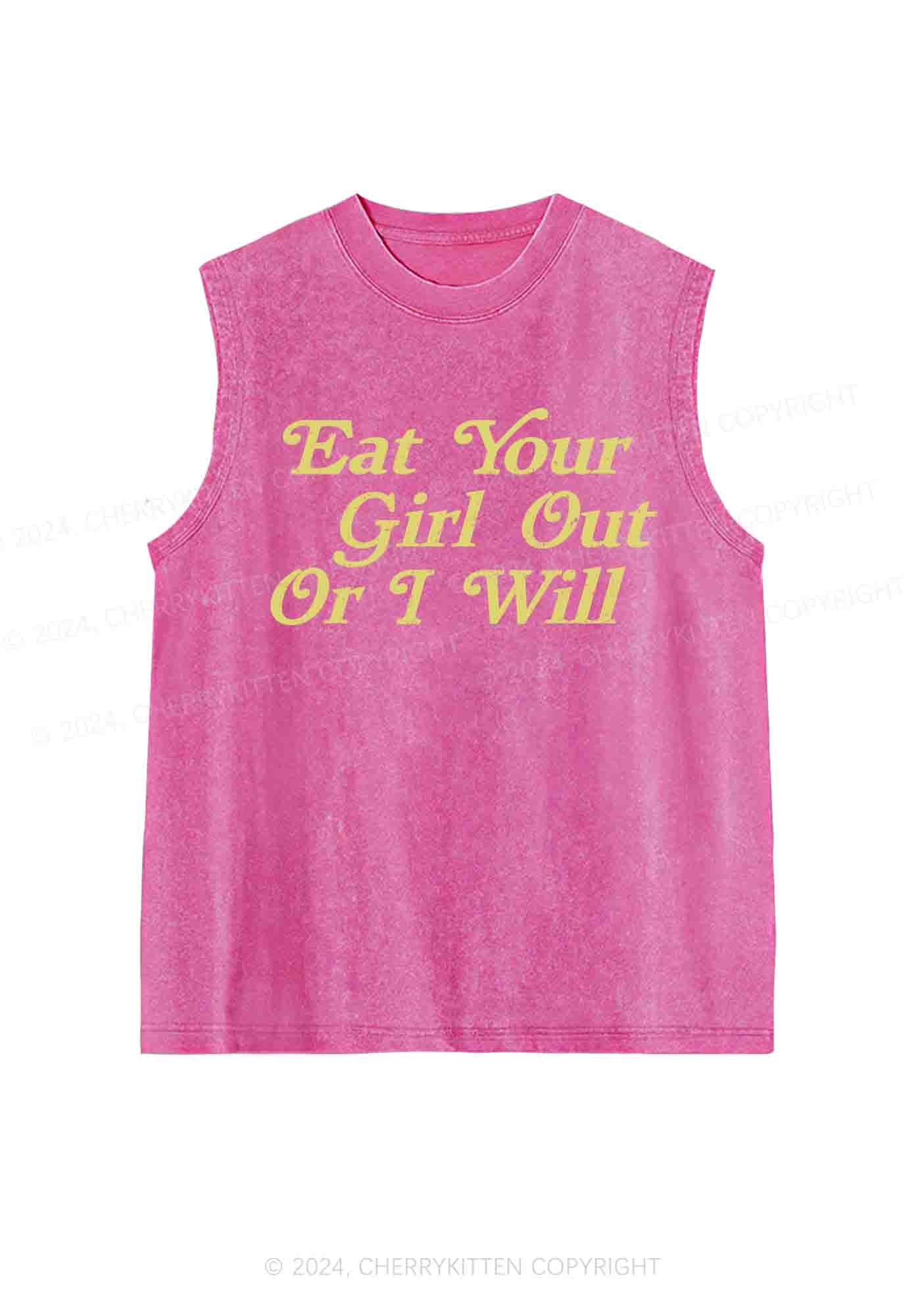 Eat Your Girl Out Y2K Washed Tank Cherrykitten