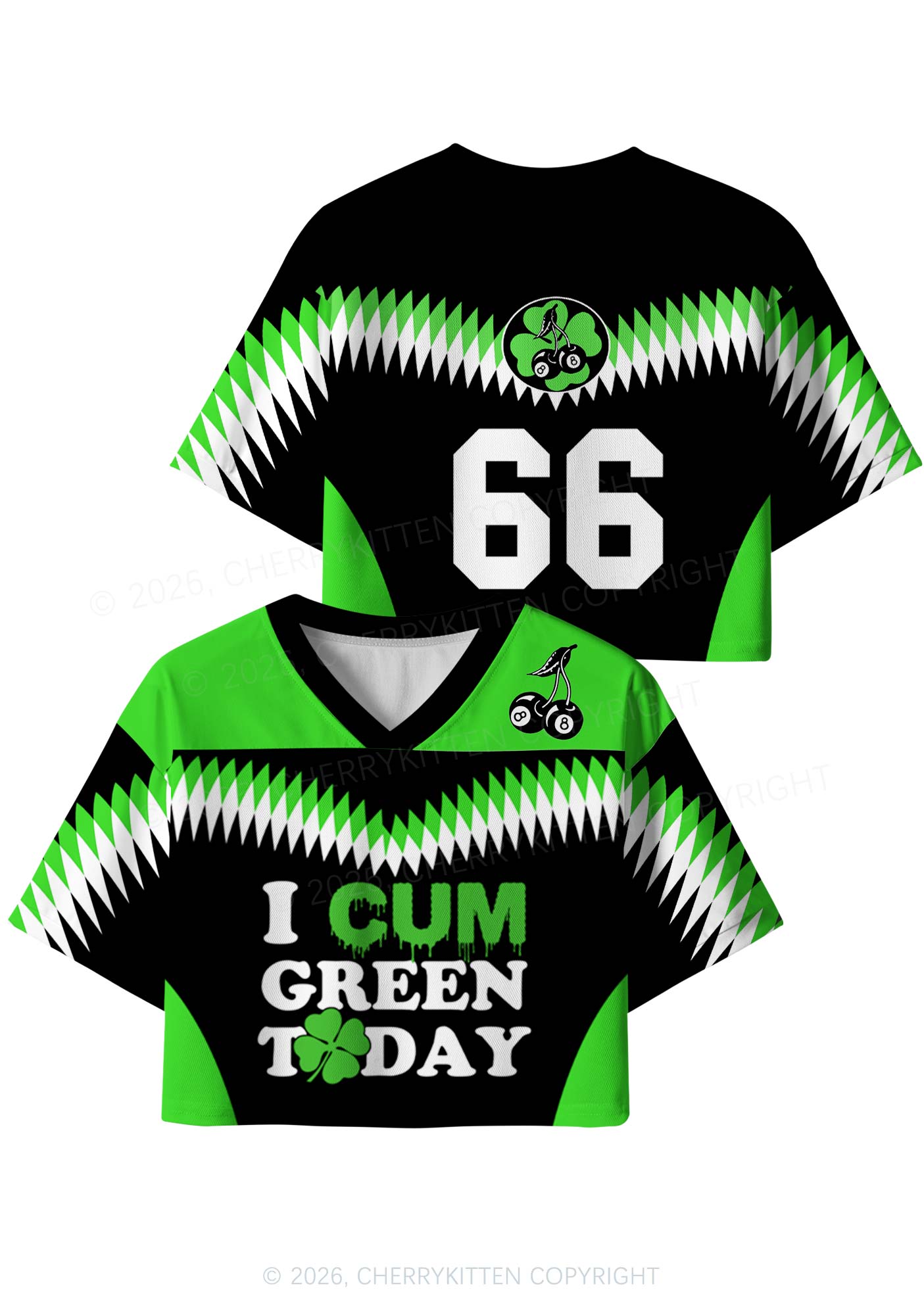 Custom I Cxm Green Today St Patricks Y2K Crop Sport Jersey Shirts Cherrykitten