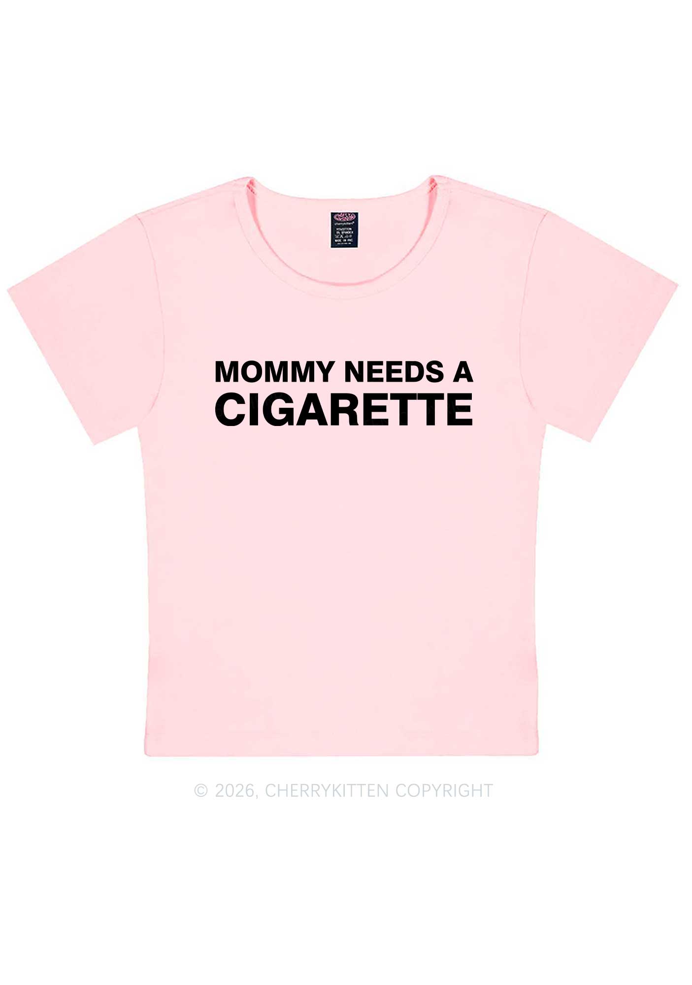 Mommy Needs A Cigarette Y2K Baby Tee Cherrykitten
