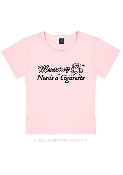 Mommy Needs Cigarette Y2K Baby Tee Cherrykitten