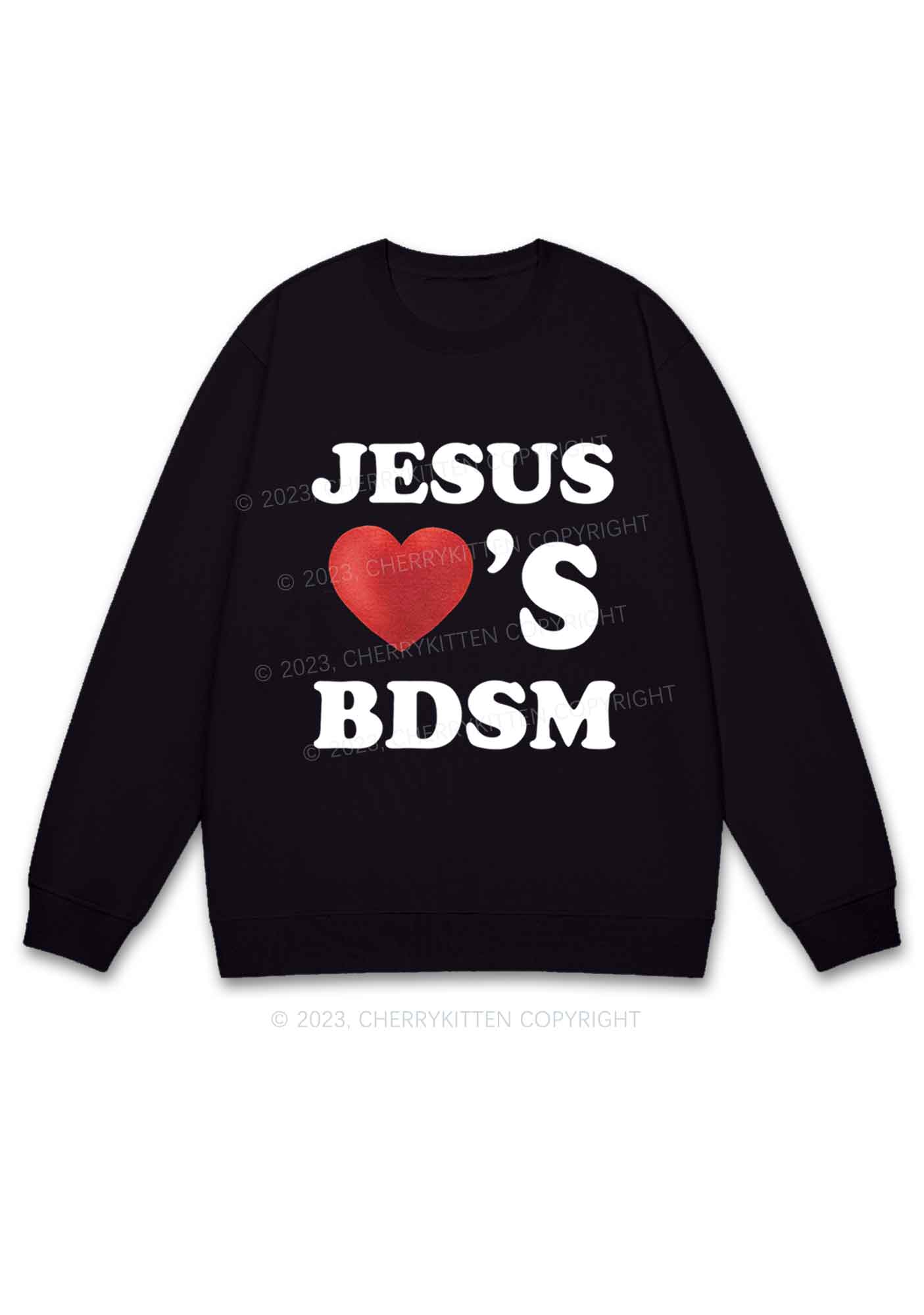 Jesus Loves BDSM Y2K Sweatshirt Cherrykitten