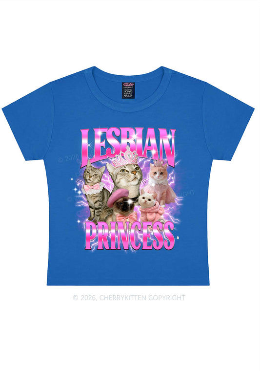 Lesbian Princess Cats Y2K Baby Tee Cherrykitten