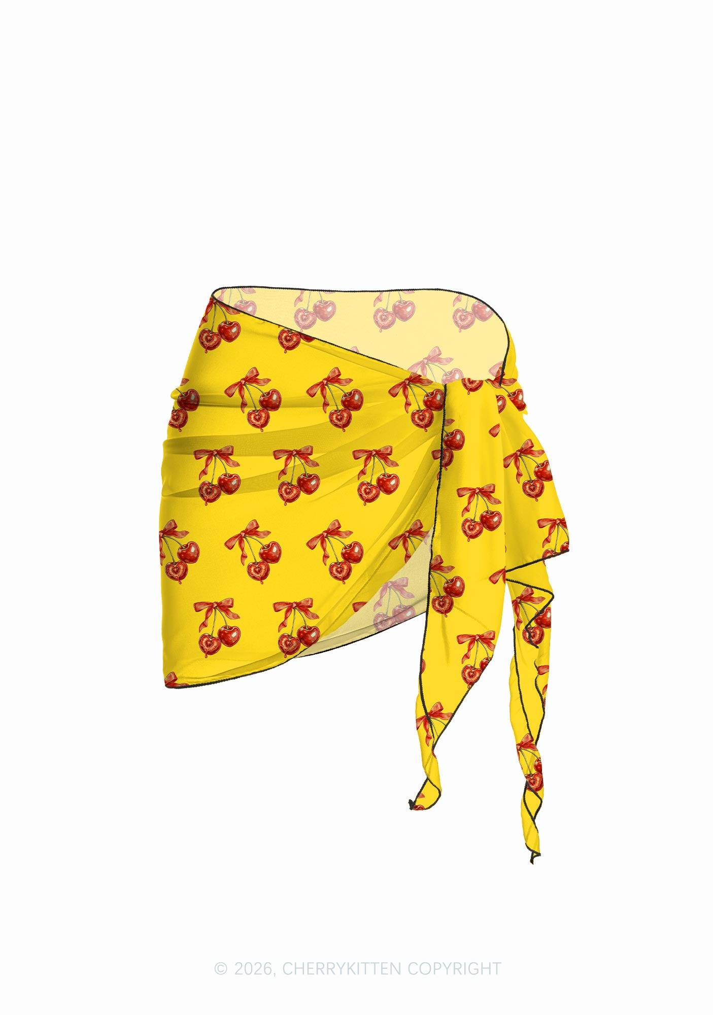 Yellow Bite Me Y2K Print Bikini Set Cherrykitten