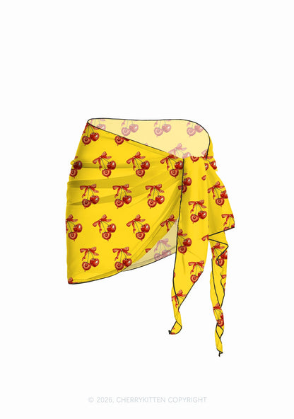 Yellow Bite Me Y2K Print Bikini Set Cherrykitten