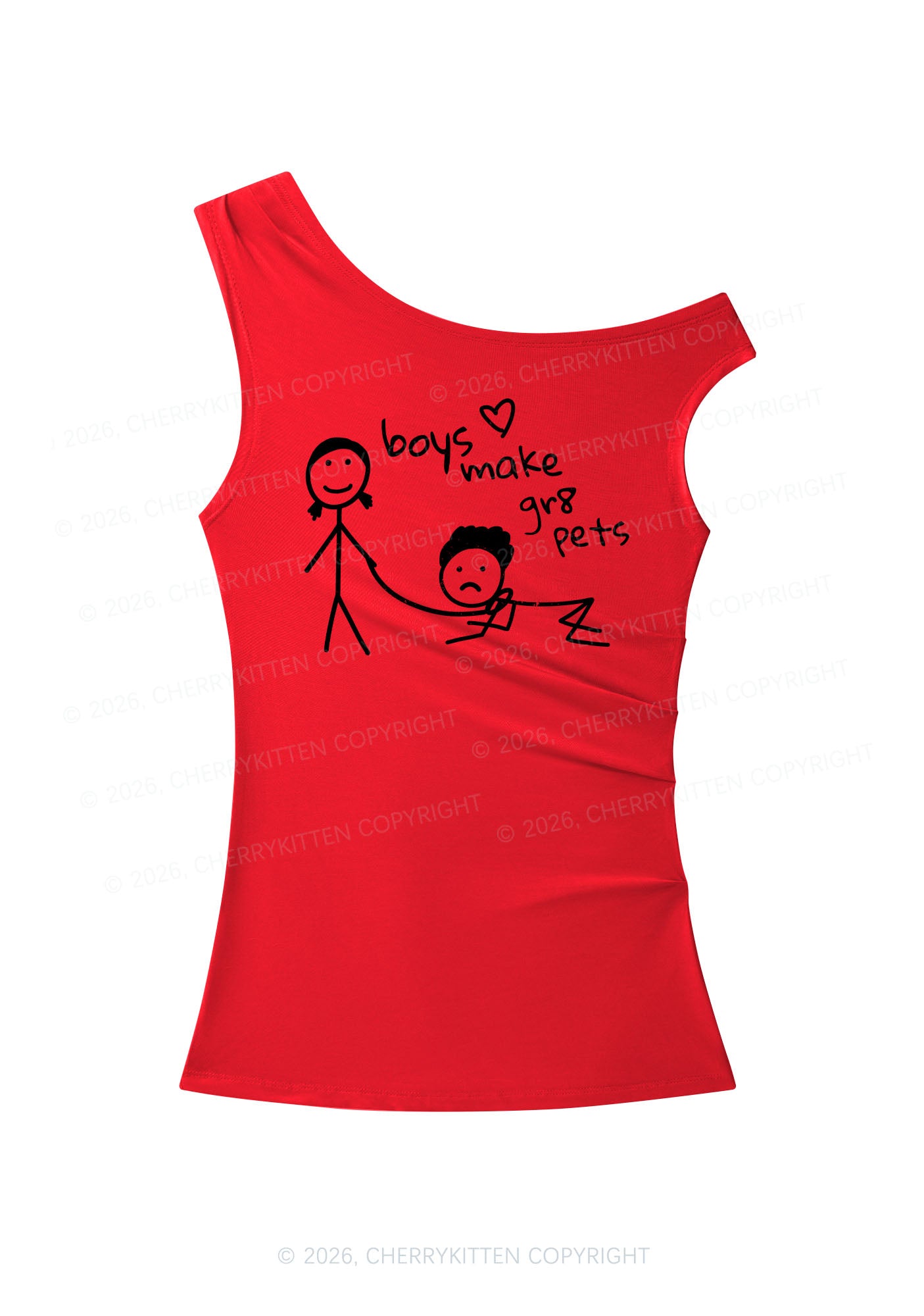 Boys Make Gr8 Pets Y2K Off Shoulder Tank Top Cherrykitten