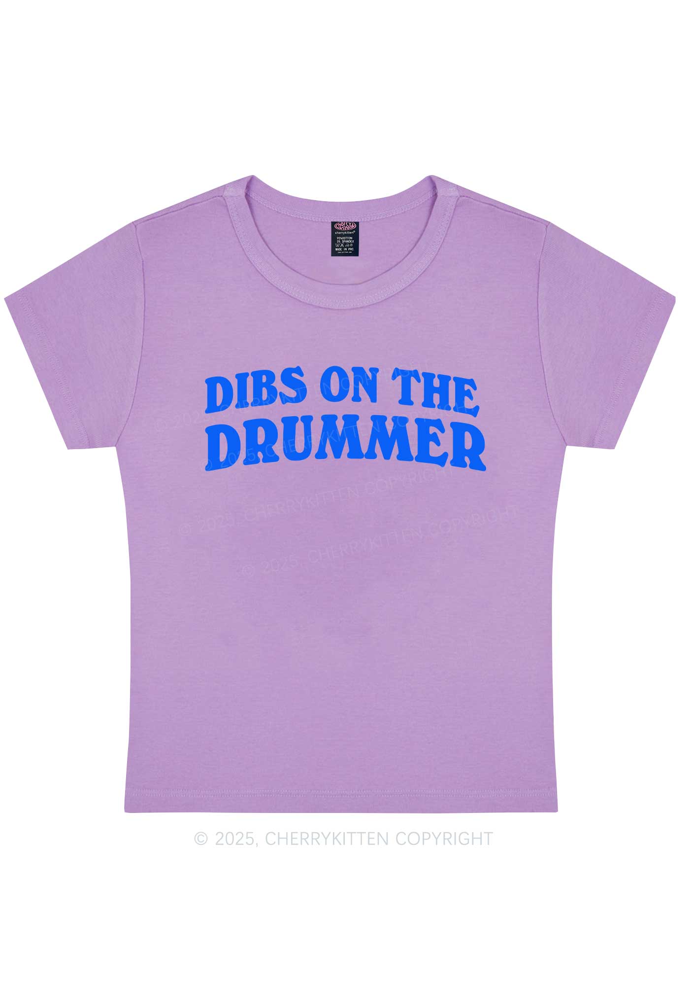 Dibs On The Drummer Y2K Baby Tee Cherrykitten