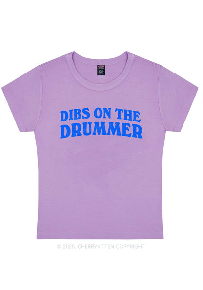 Dibs On The Drummer Y2K Baby Tee Cherrykitten