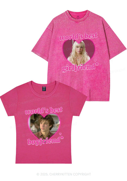Custom Worlds Best BF GF Y2K Valentine's Day Couple Shirt Cherrykitten