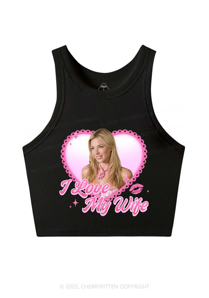 Custom I Love My Wife Y2K Crop Tank Top Cherrykitten