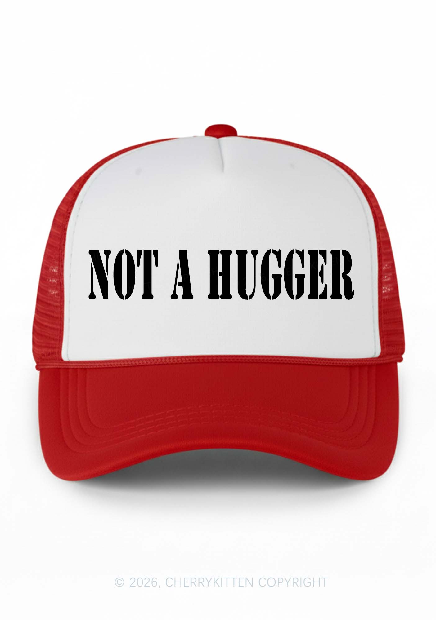 Not A Hugger Y2K Colorblock Trucker Hat Cherrykitten