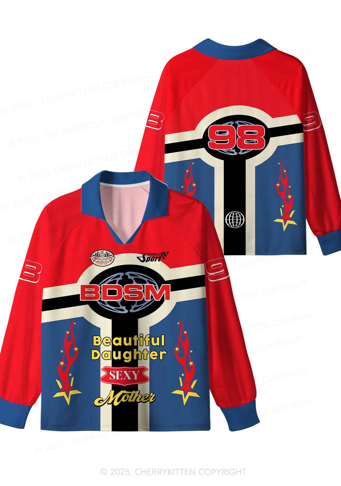 Custom BDSM Daughter Mother Y2K Sport Long Sleeve Jersey Shirts Cherrykitten