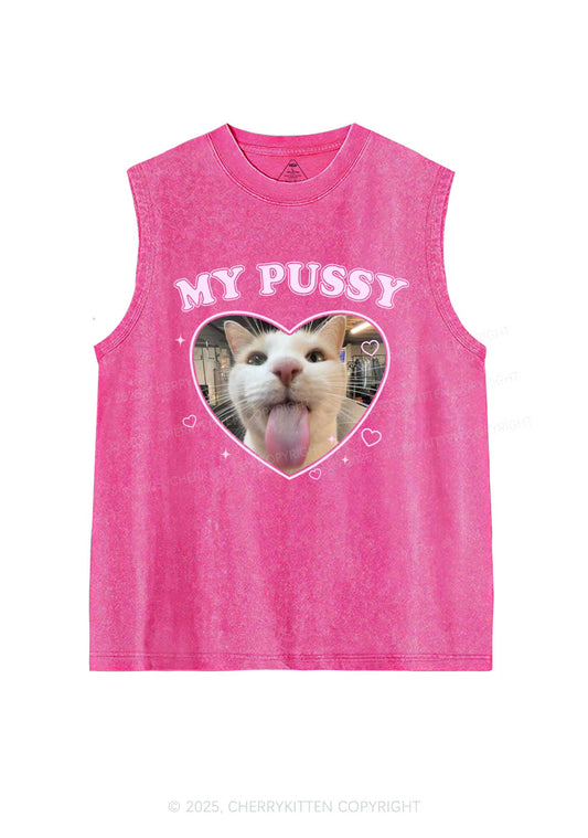 Custom Pet Puxxy Y2K Washed Muscle Tank Cherrykitten