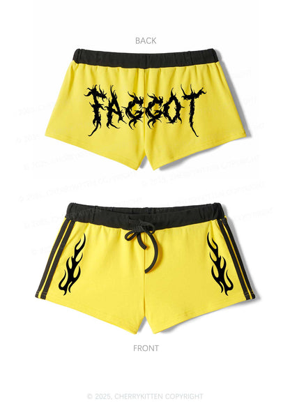 Punk Faggot Pride Y2K Drawstring Mini Shorts Cherrykitten
