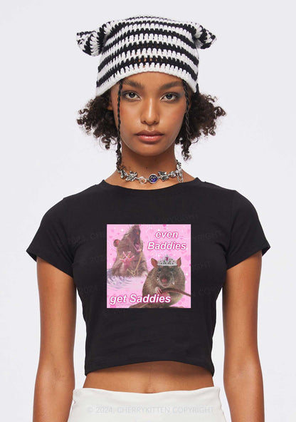 Rat Princess Get Saddies Y2K Baby Tee Cherrykitten