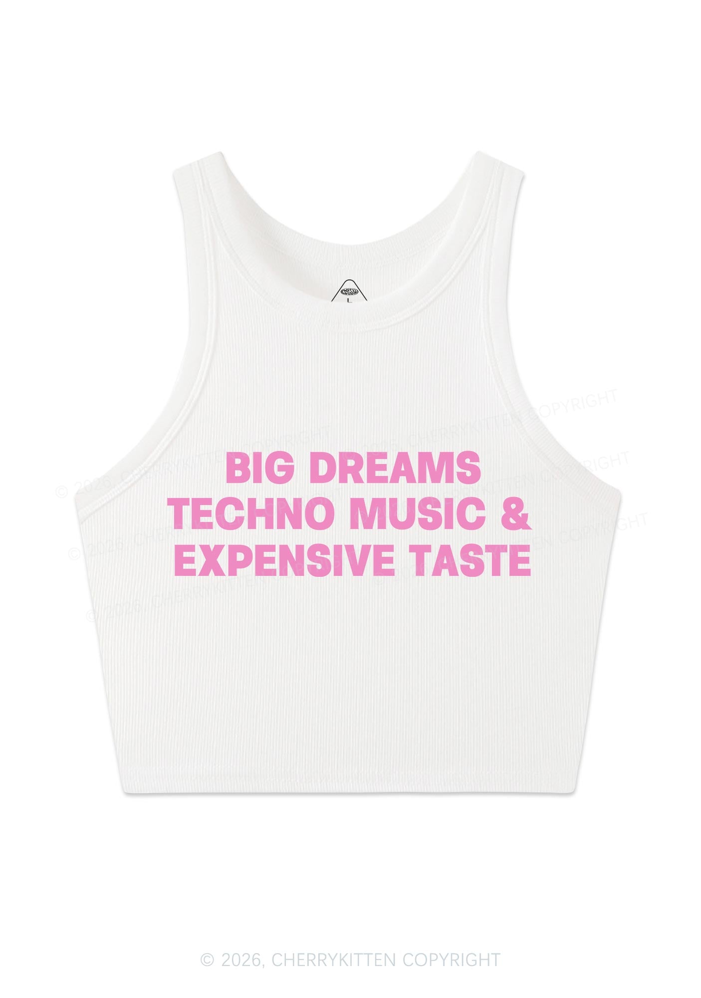 Big Dreams Techno Music Y2K Crop Tank Top Cherrykitten