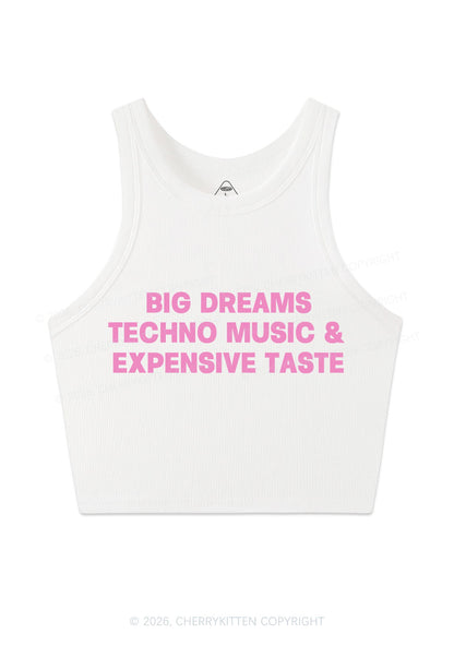 Big Dreams Techno Music Y2K Crop Tank Top Cherrykitten