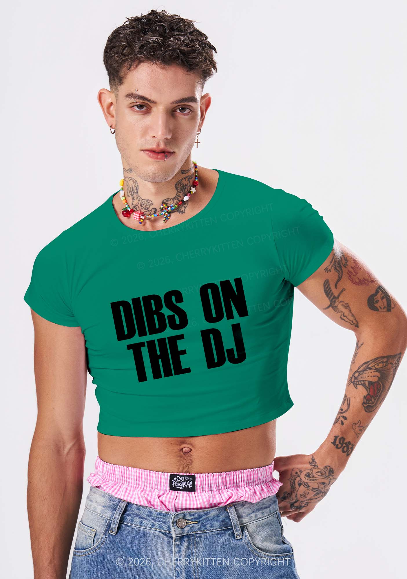 Dibs On The DJ Y2K Baby Tee Cherrykitten