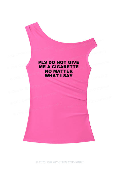 Dont Give Me Cigarette Y2K Off Shoulder Tank Top Cherrykitten