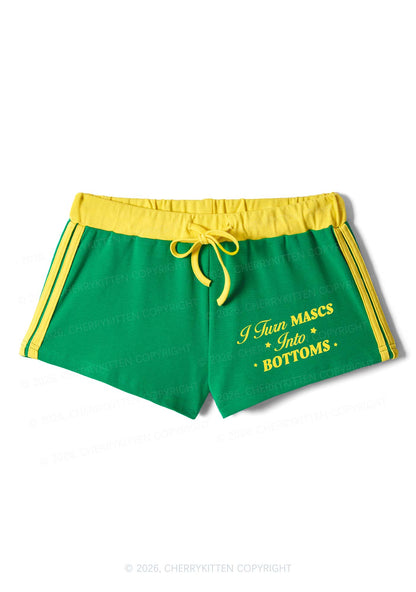 I Turn Mascs Into Bottoms Pride Y2K Drawstring Mini Shorts Cherrykitten