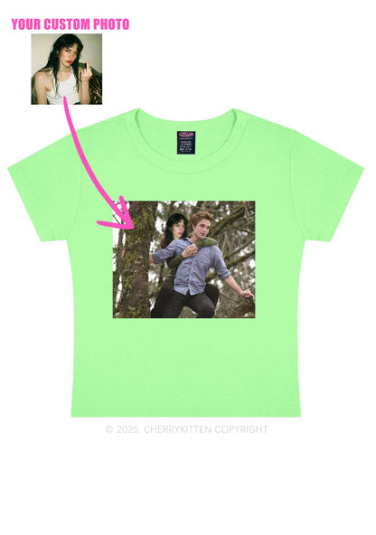 Custom Face Y2K Baby Tee Cherrykitten