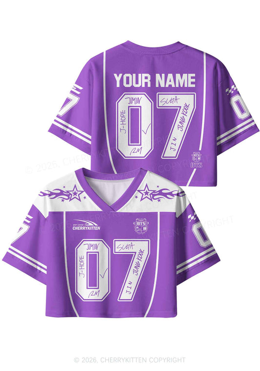 Custom Purple Korean Boys Y2K Crop Sport Jersey Shirts Cherrykitten