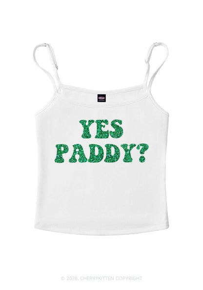 Glitter Yes Paddy St Patricks Y2K Spaghetti Strap Cami Cherrykitten