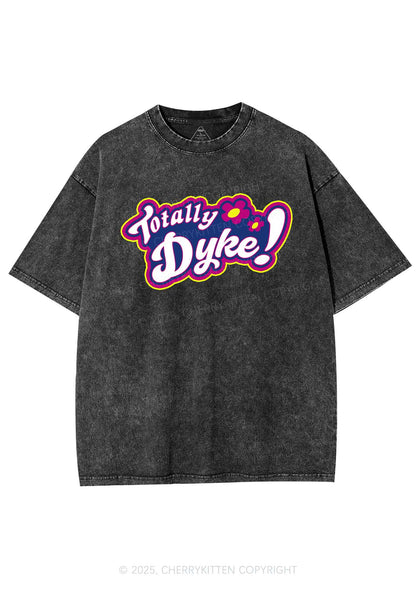 Totally Dyke Pride Y2K Shirts Washed Tee Cherrykitten