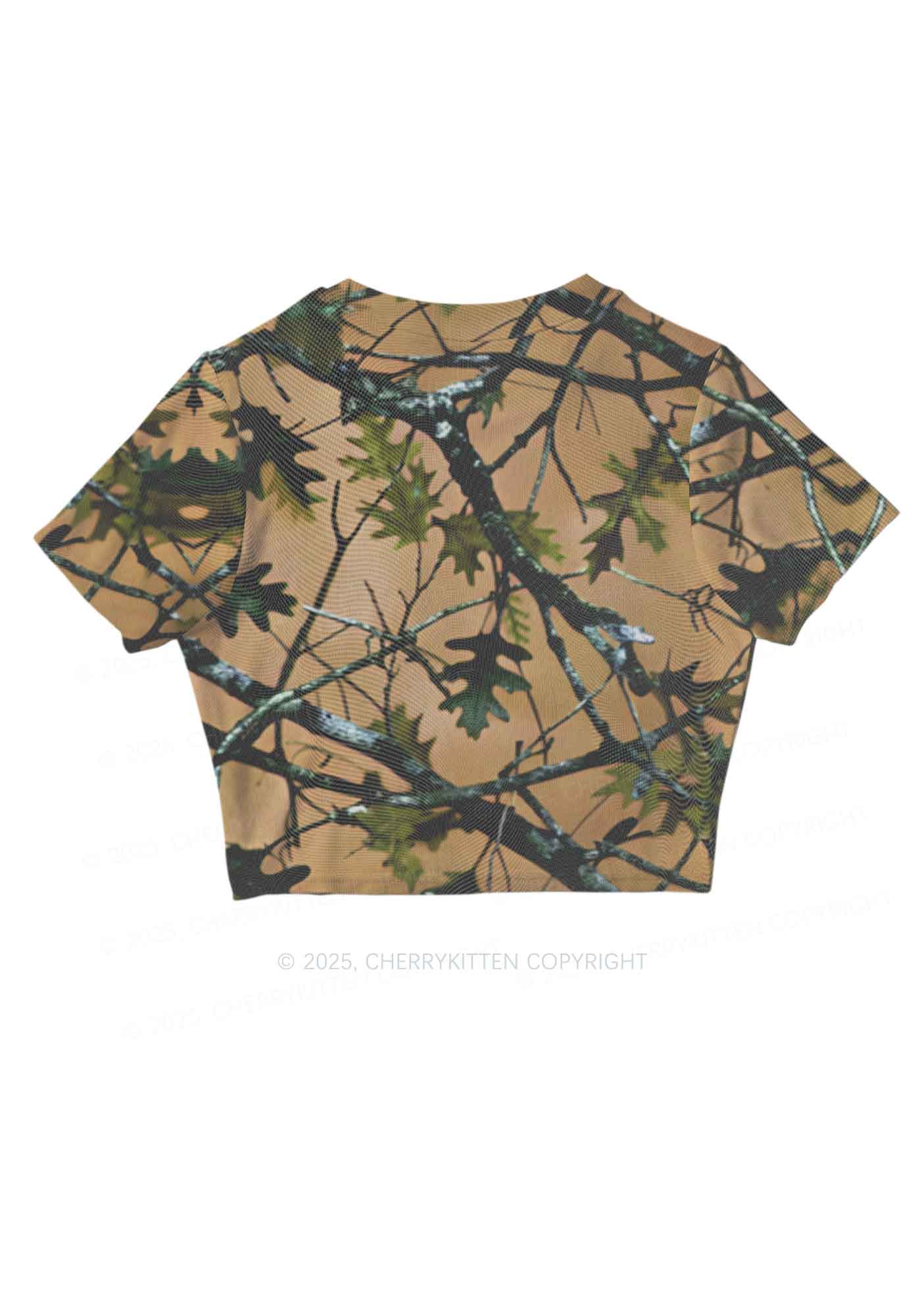 Branches Camouflage Y2K Mesh Crop Top Cherrykitten