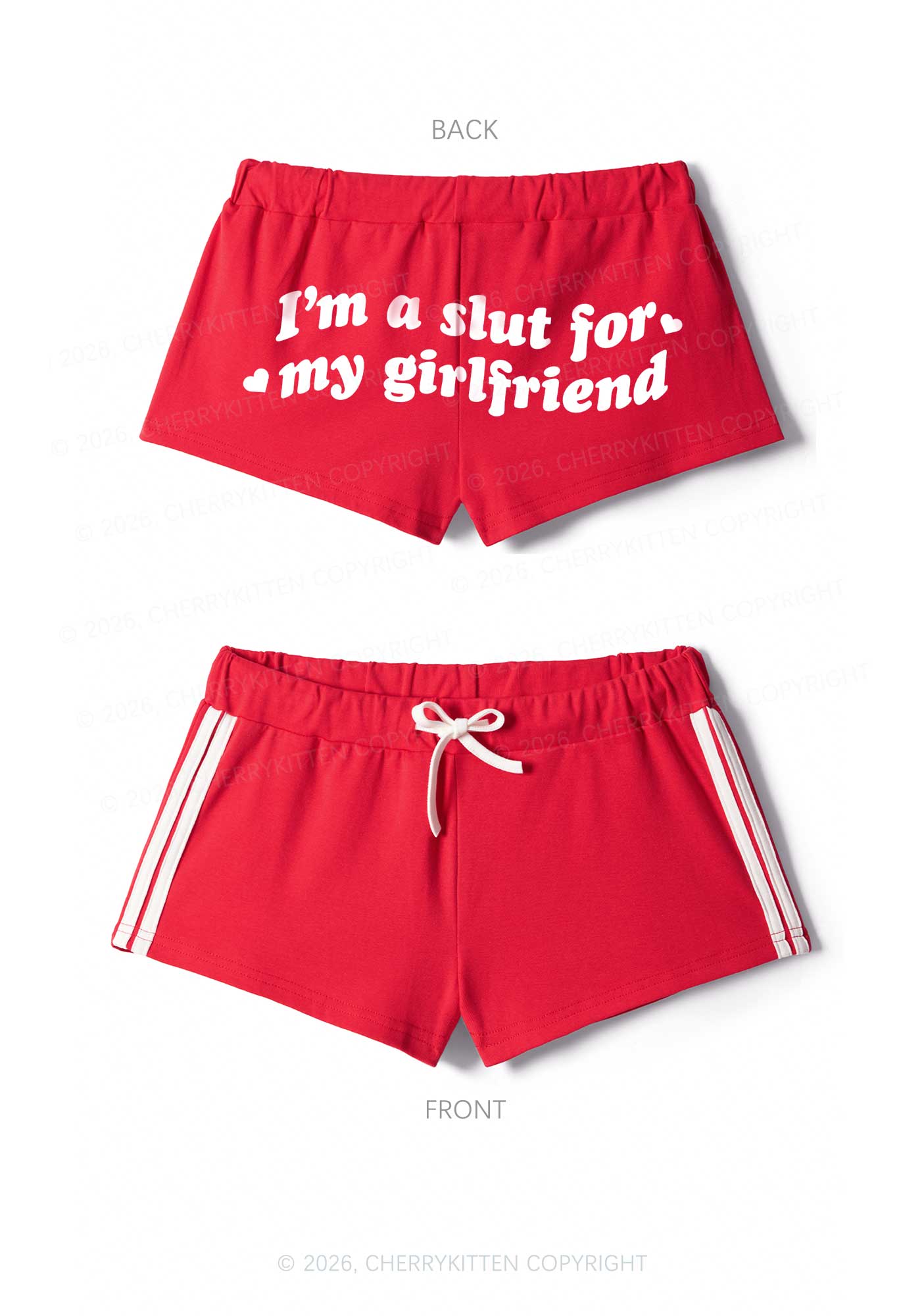 Slxt For My GF Valentine's Day Y2K Drawstring Mini Shorts Cherrykitten
