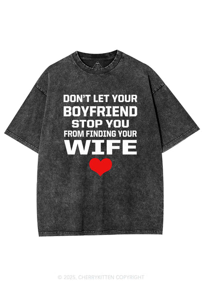 Boyfriend Wife Pride Y2K Shirts Washed Tee Cherrykitten