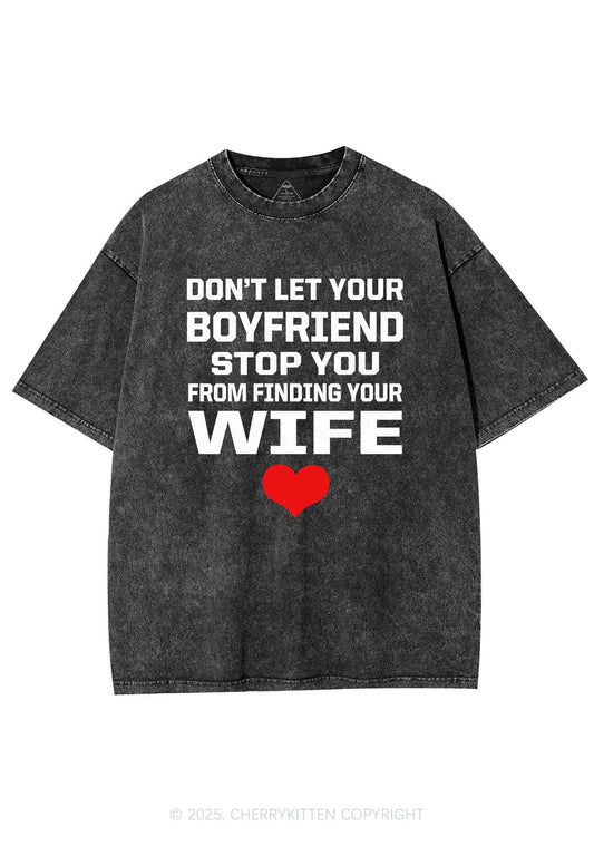 Boyfriend Wife Pride Y2K Shirts Washed Tee Cherrykitten