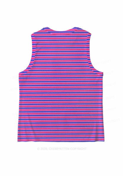 Bisexual Stripes Pride Y2K Mesh Muscle Tank Cherrykitten