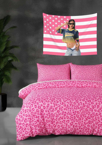 Custom Portrait American Pink Flag Y2K Tapestry Cherrykitten