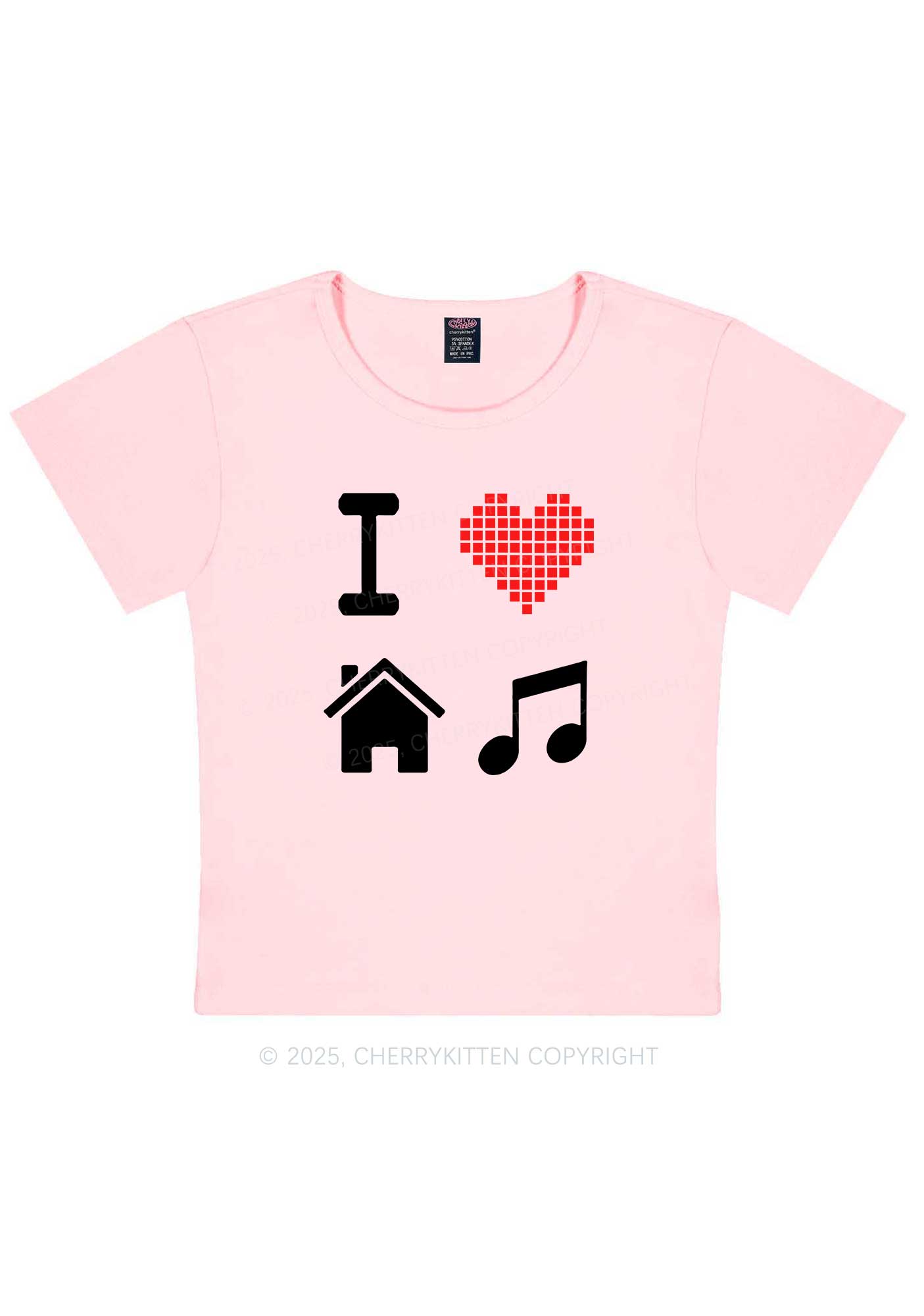 I Love House Music Y2K Baby Tee Cherrykitten