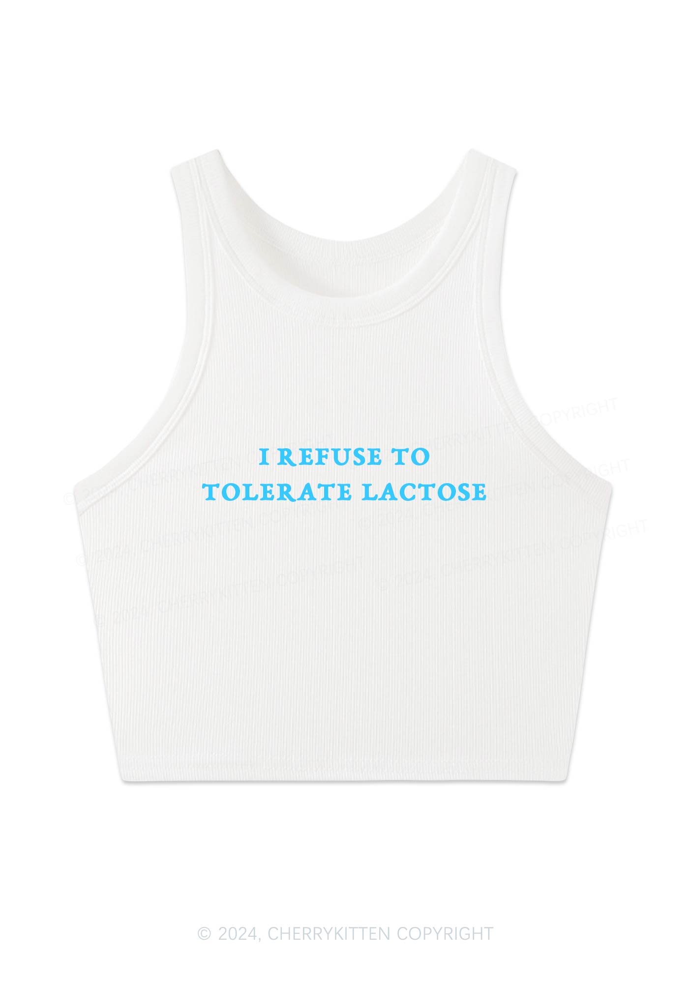 Refuse To Tolerate Lactose Y2K Crop Tank Top Cherrykitten