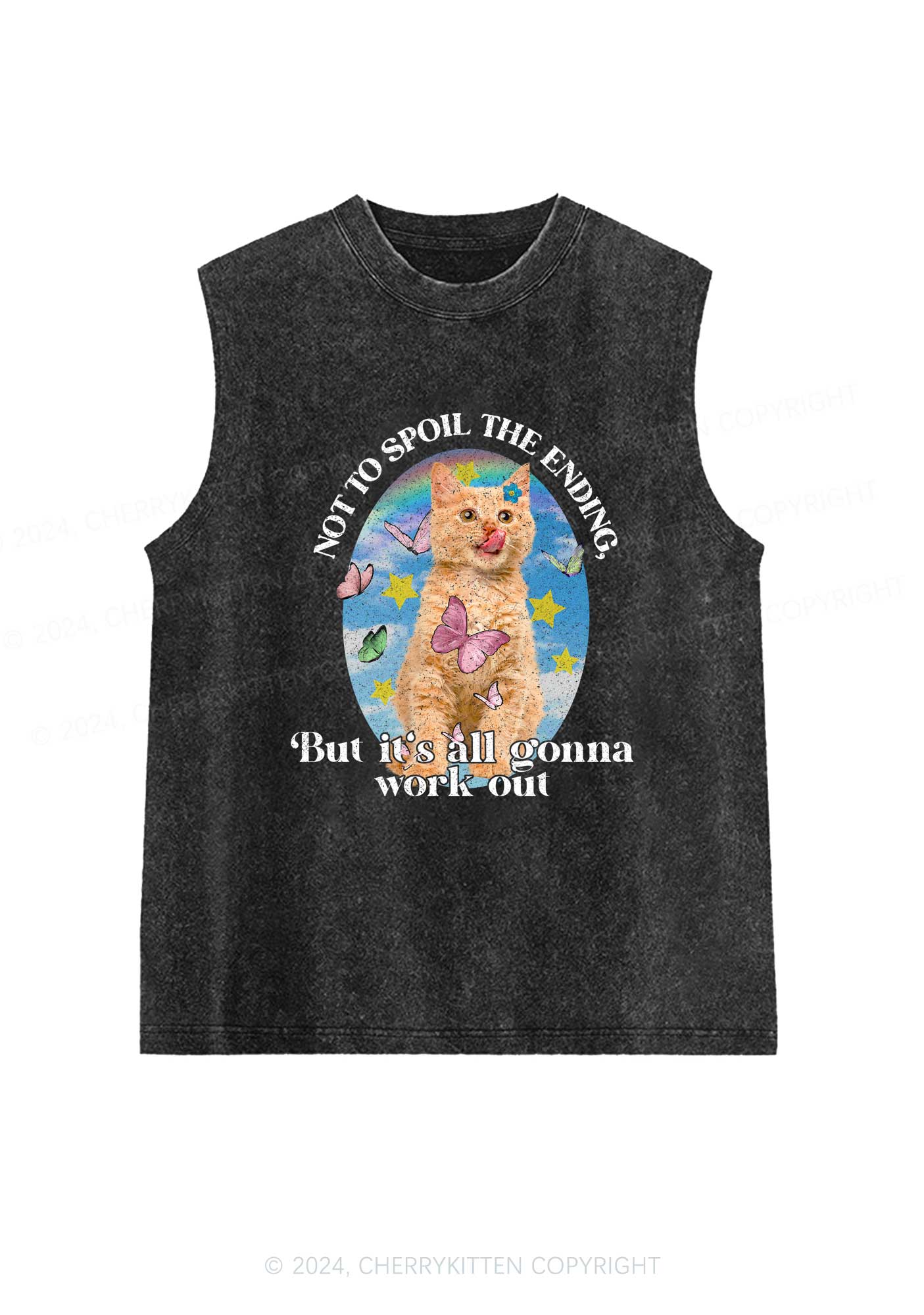 It's Gonna Work Out Y2K Washed Tank Cherrykitten