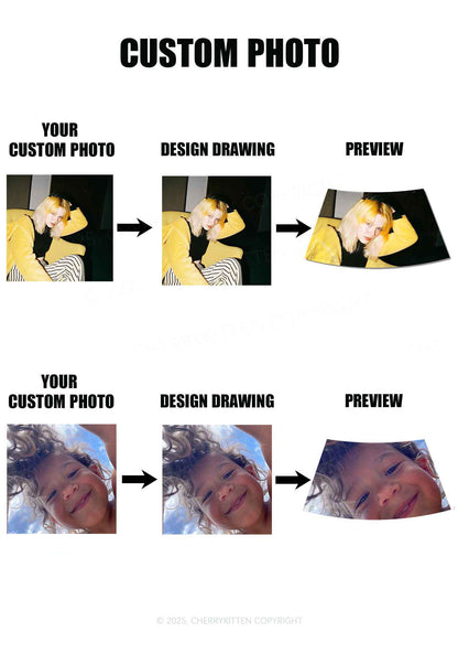 Custom Personalized Photo Y2K Print Mini Skirt Cherrykitten