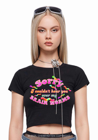 Brain Worms Y2K Baby Tee Cherrykitten