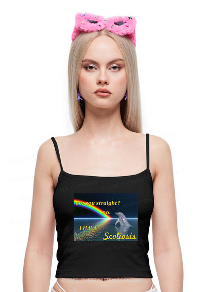 I Have Scoliosis Pride Y2K Spaghetti Strap Cami Cherrykitten
