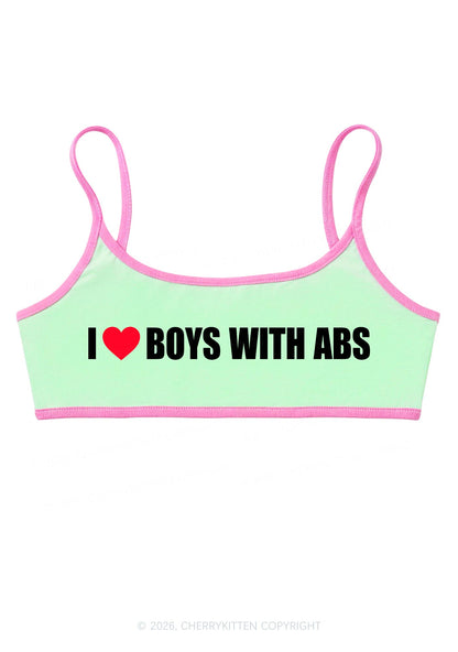 I Love Boys With ABS Y2K Super Crop Cami Cherrykitten