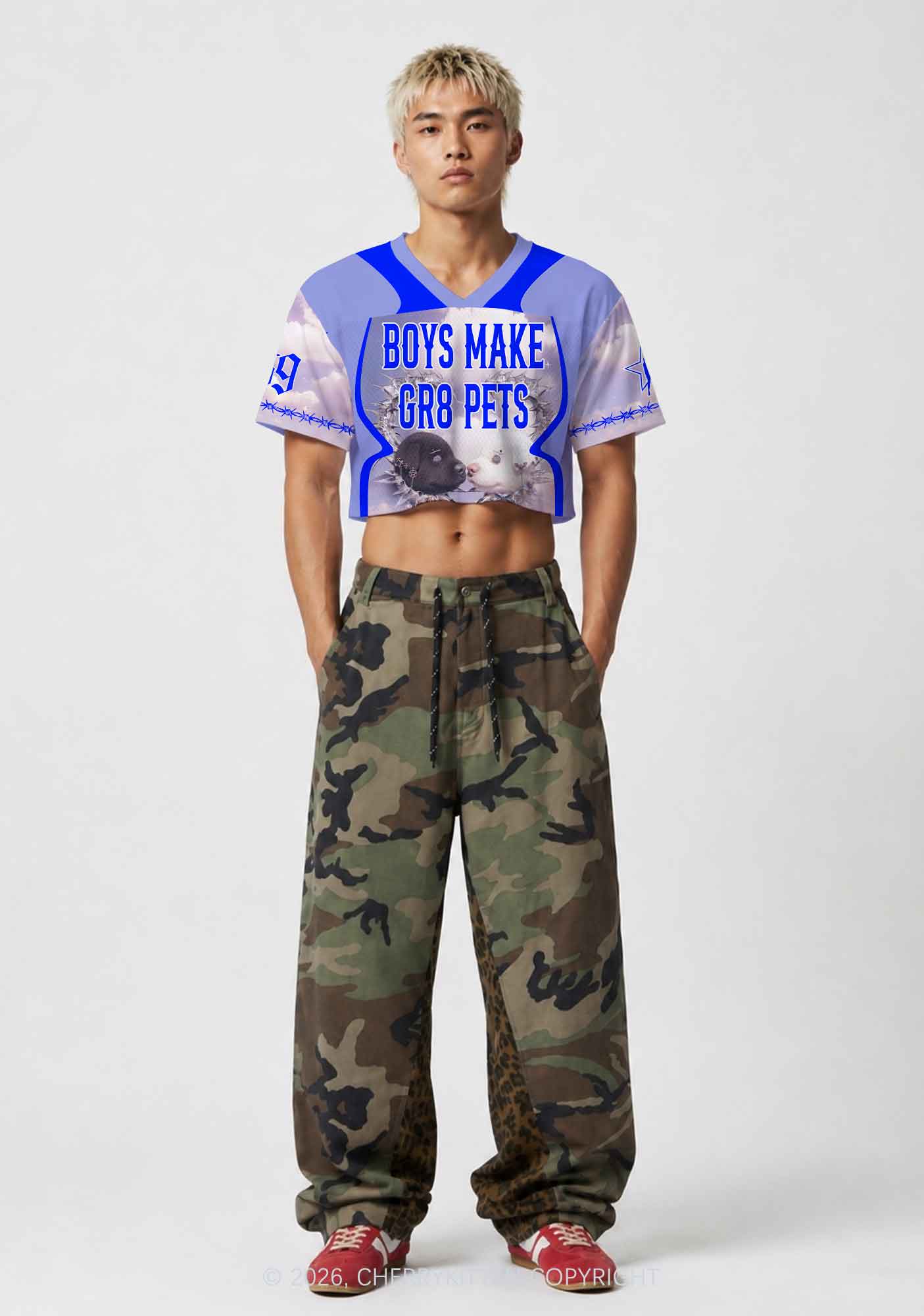 Boys Make Pets Dogs Y2K Crop Sport Jersey Shirts Cherrykitten